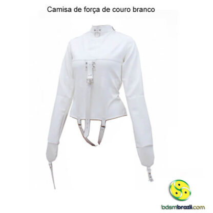 Camisa de força de couro branco - Image 4