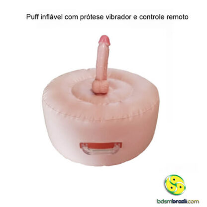 Puff inflável com prótese vibrador e controle remoto - Image 2