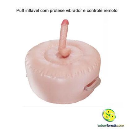 Puff inflável com prótese vibrador e controle remoto - Image 3