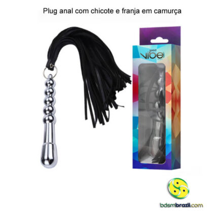 Plug anal com chicote e franja em camurça - Image 2