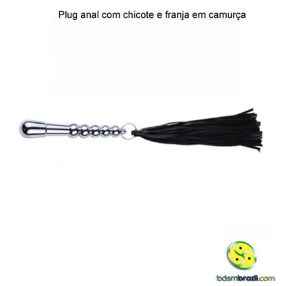 Plug anal com chicote e franja em camurça - Image 3