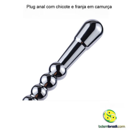 Plug anal com chicote e franja em camurça - Image 4