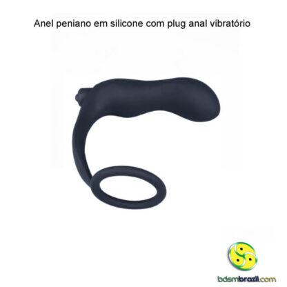 Anel peniano em silicone com plug anal vibratório - Image 2