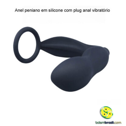 Anel peniano em silicone com plug anal vibratório - Image 3