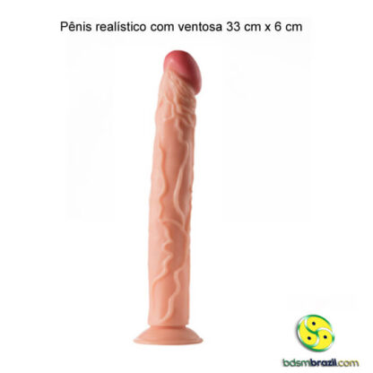 Pênis realístico com ventosa 33 cm x 6 cm - Image 4