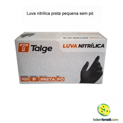 5 pares de luvas nitrilicas pretas P sem pó - Image 2