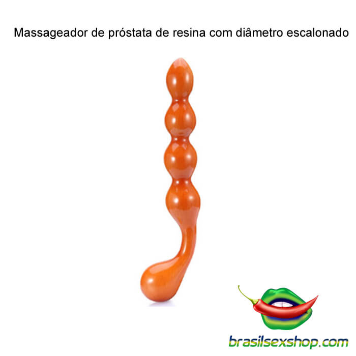 Massageador de próstata de resina com diâmetro escalonado | Brasil Sexshop