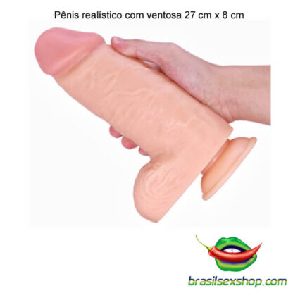 Pênis realístico com ventosa 27 cm x 8 cm - Image 3