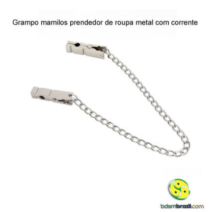 Grampo mamilos prendedor de roupa metal com corrente - Image 5