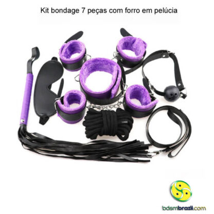 Kit bondage 7 peças com forro em pelúcia - Image 2