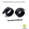 Tornozeleiras brilhante com corrente metal e fecho