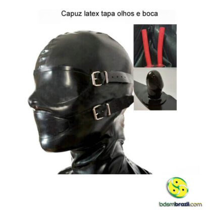 Capuz de latex com tapa olhos e boca removíveis - Image 3