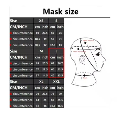 Capuz de latex com tapa olhos e boca removíveis