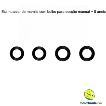Estimulador de mamilo com bulbo para sucção manual + 8 aneis - Image 2