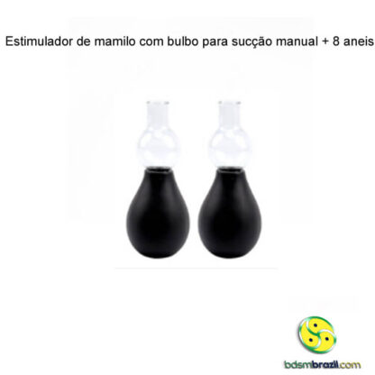 Estimulador de mamilo com bulbo para sucção manual + 8 aneis - Image 3