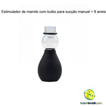 Estimulador de mamilo com bulbo para sucção manual + 8 aneis - Image 4