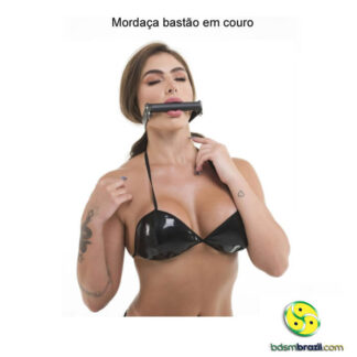 Mordaça bastão em couro