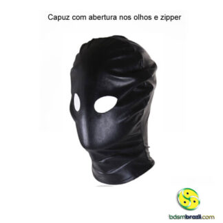 Capuz com abertura nos olhos e zipper