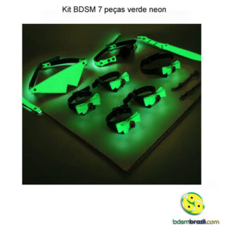 Kit BDSM 7 peças verde neon
