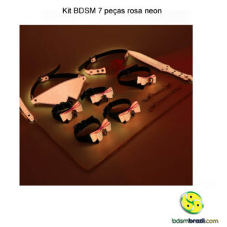 Kit BDSM 7 peças rosa neon