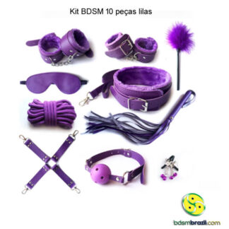 Kit BDSM 10 peças lilas