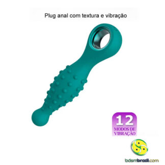Plug anal com textura e vibração
