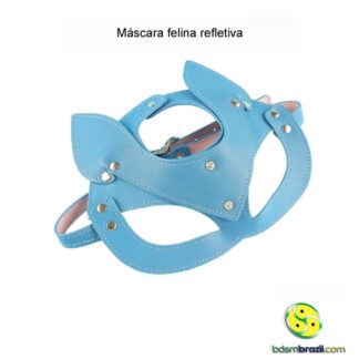 Máscara felina refletiva - Azul