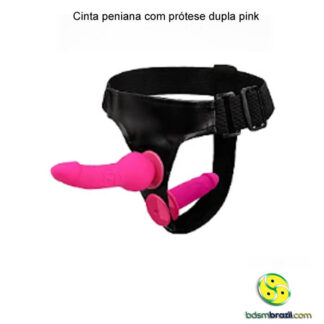 Cinta peniana com prótese dupla pink