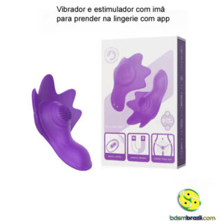 Vibrador e Estimulador com Imã para Prender na Lingerie com App