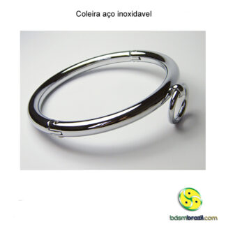 Coleira Metálica Premium com Argola Frontal