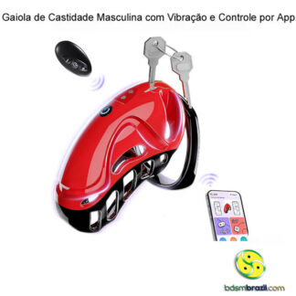 Gaiola de Castidade Masculina com Vibração e Controle por App