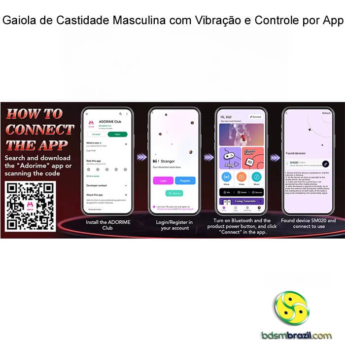 Gaiola de Castidade Masculina com Vibração e Controle por App - Imagem 11