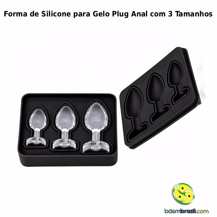 Forma de Silicone para Gelo Plug Anal com 3 Tamanhos